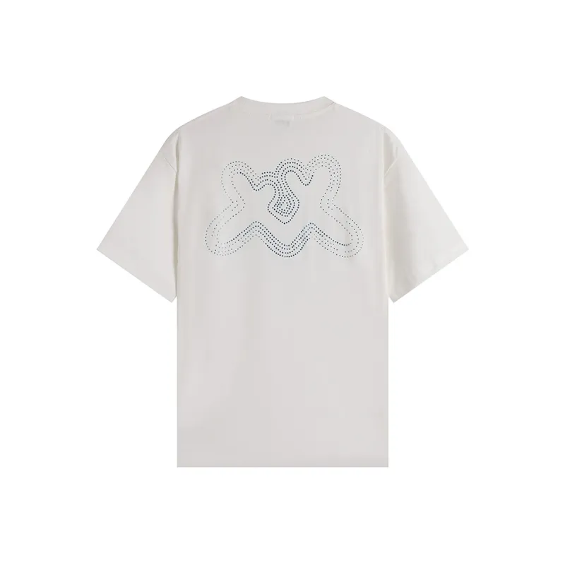 POPWAVE T Shirt Unisex White With Blue Crystal Short Sleeved-1