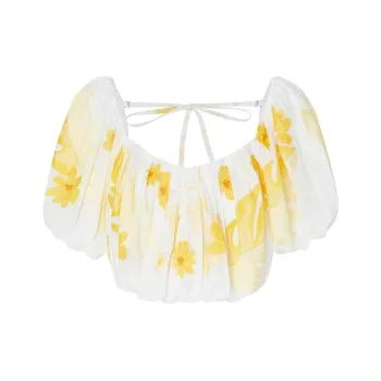 MOCO Crop Top Women's Arts Floral Color