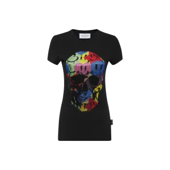 PHILIPP PLEIN Skull print Rhinestones embellishment T shirt