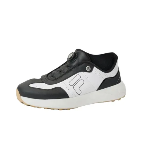 FILA GF DRIVER Anti Slip Wear Resistant Low Top Golf Shoes Men's FILA White Blue Outfit Color