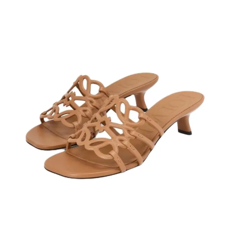 LOEWE Petal Odor Resistant Slide Slippers 4.5cm Women's Brown-2
