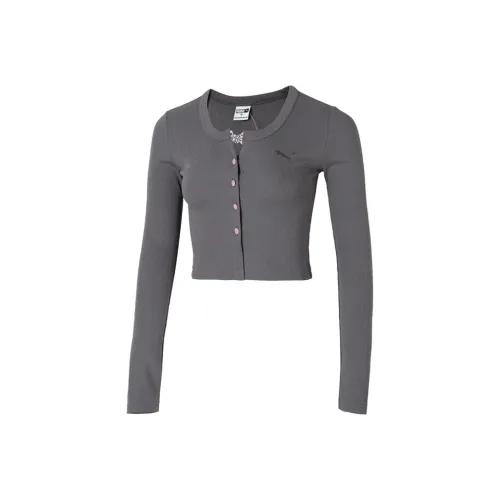 PUMA Crop Tops Women's Gray