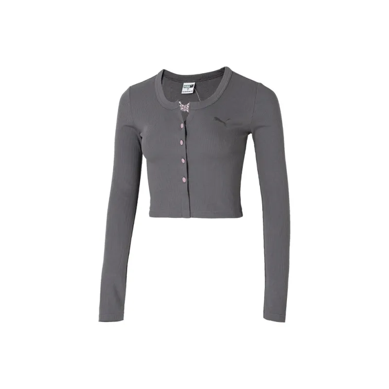 PUMA Crop Tops Women's Gray-0