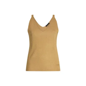 LIU·JO V neck Metallic Tank Top