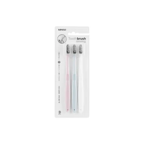 MINISO Bakuchiol Charcoal Toothbrushes Cleaning 3 Pcs