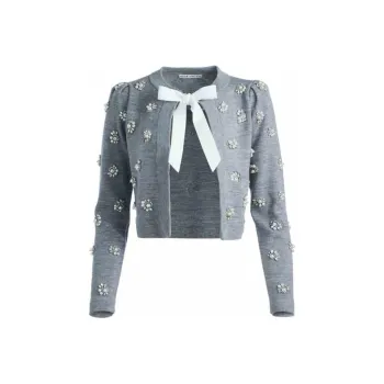 ALICE+OLIVIA FW24 TRINA Sweater Women's Light Gray