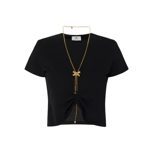 Elisabetta Franchi Bow Necklace Jersey T shirt