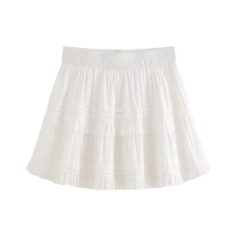 Mu Qingqing Casual Short Skirts Women's White-1