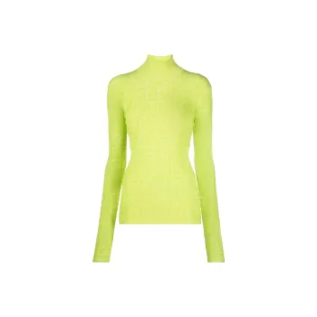 Givenchy Slim Fit Sweater In 4G Jacquard 'Fluo Yellow'