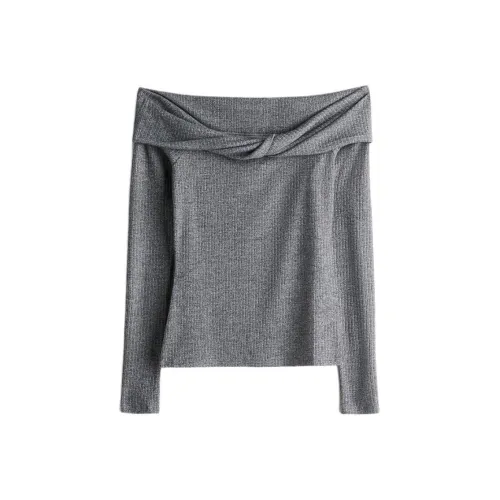 H&M T Shirts Women's Mixed Gray