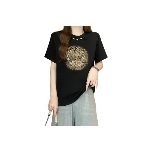 Oudifu T Shirts Women's Black