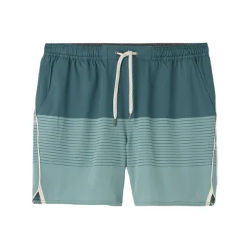Vuori Trail Sports Shorts Men's Light Deep Sea Stripes/Salt Color