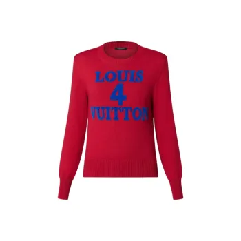 LOUIS VUITTON Louis 4 Vuitton Knitted Pullover Sweater Women's Red