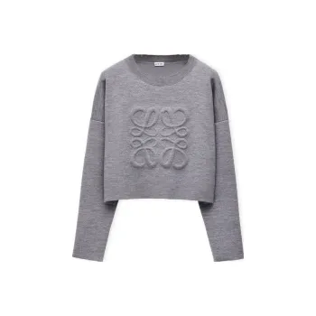 LOEWE Anagram Cropped Knitted Jumper