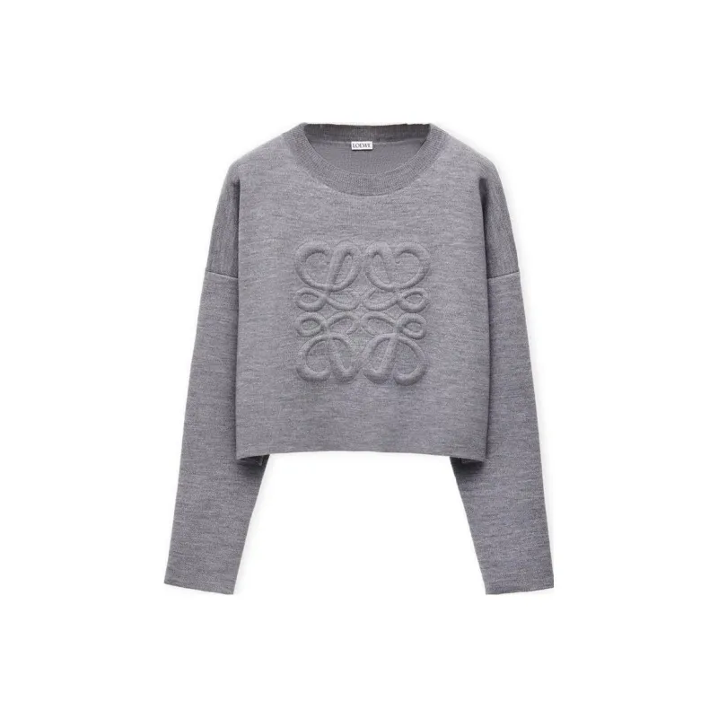 LOEWE Anagram Cropped Knitted Jumper-0