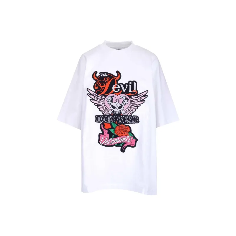 Vetements Devil Wears Vetements Patched T Shirt 'White'-0