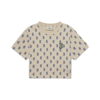 MLB Los Angeles Dodgers Crop Tops Women's Light Beige