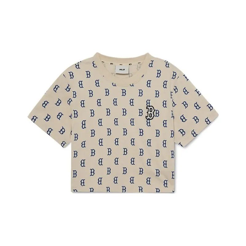 MLB Los Angeles Dodgers Crop Tops Women's Light Beige-0