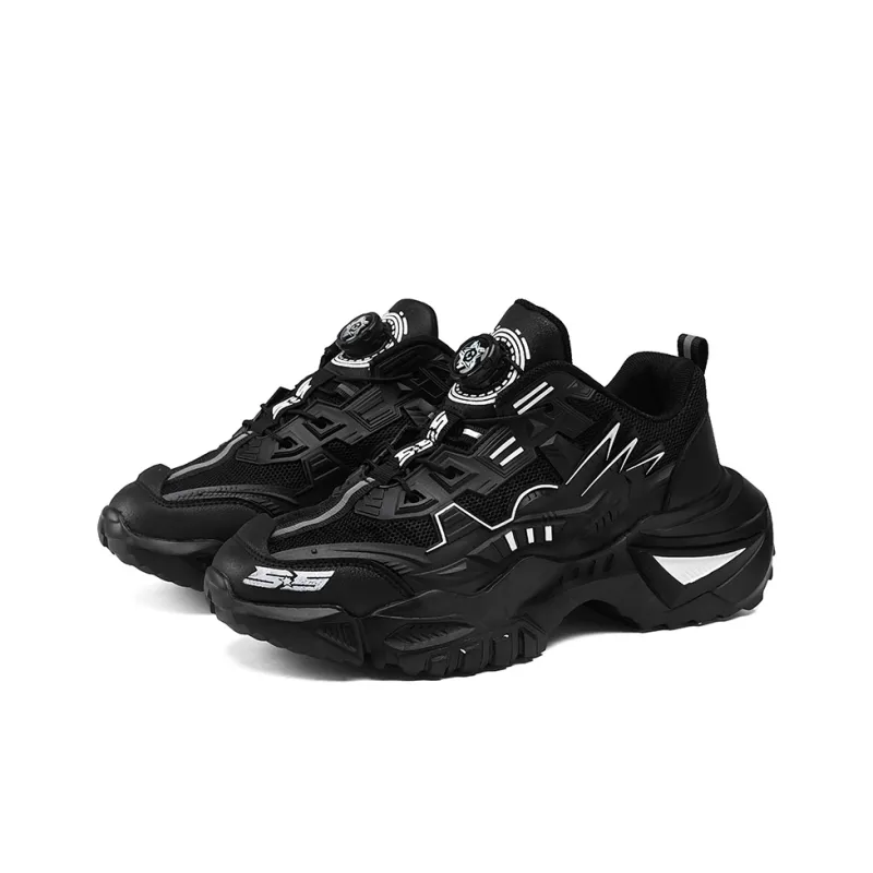OFFER AITR Cushioning Slip Resistant Coverage Low Top Chunky Sneakers Men's Black-9