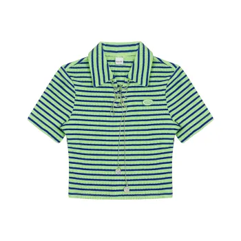 FOREVER 21 Crop Tops Women's Green Stripes