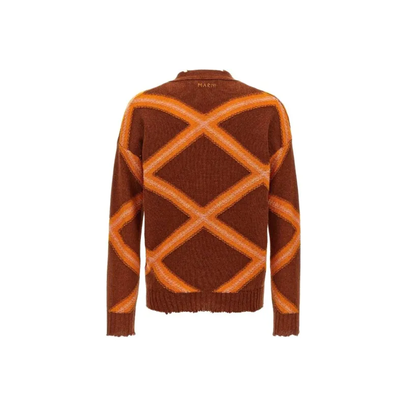 MARNI Intarsia Argyle Cardigan-1