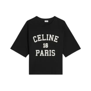 CELINE Drop Shoulder Sleeve T Shirt Women's Black