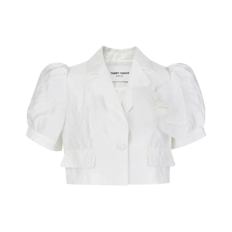 TAMMY TANGS Crop Tops Women's White-0
