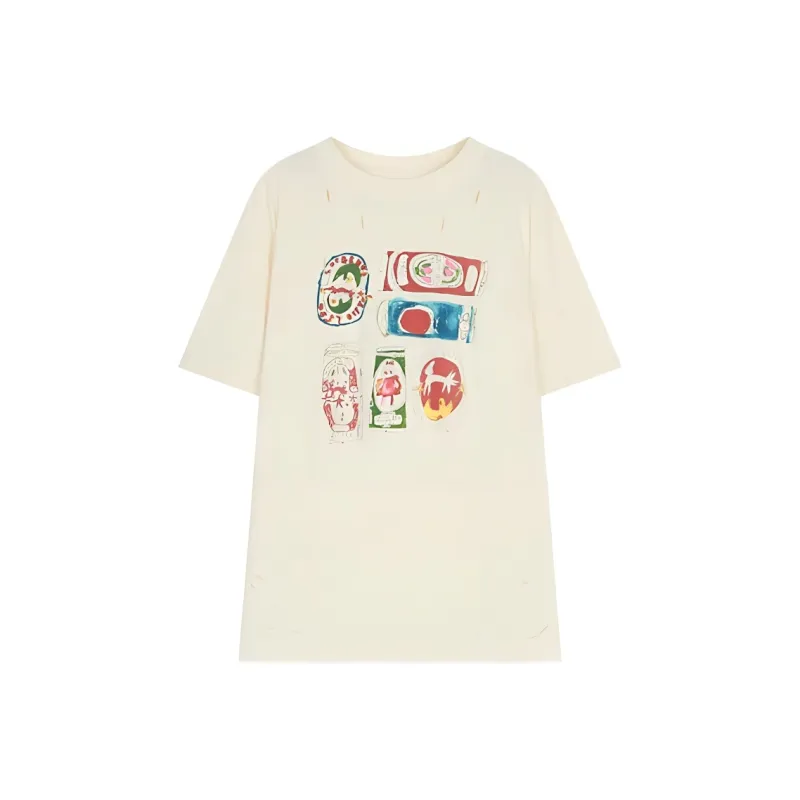 DOSOHEB Regular T Shirt Women's Cream Yellow-0
