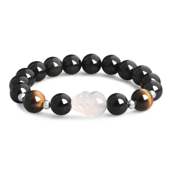 Lao Feng Xiang Natural Obsidian Bracelets Unisex