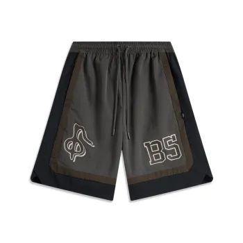 LiNing Badfive Sports Shorts Men's Obsidian Gray Slate Brown Black