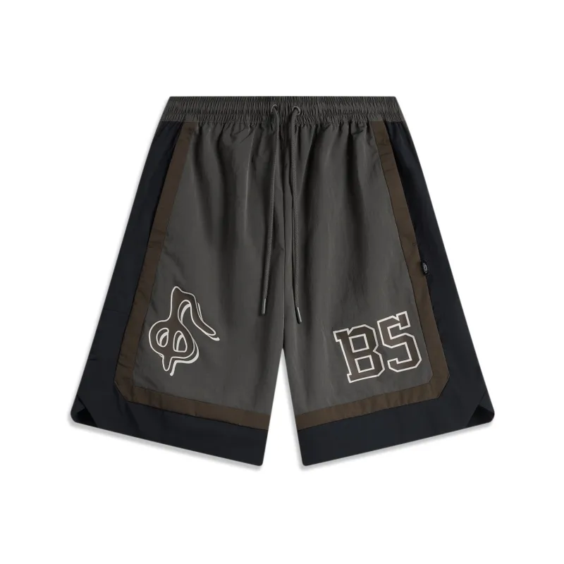 LiNing Badfive Sports Shorts Men's Obsidian Gray Slate Brown Black-0