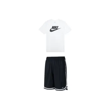Nike Casual Sportswear Men White Top+Black Shorts