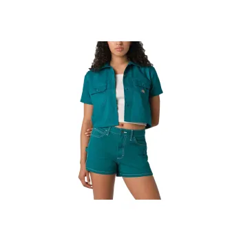 Dickies Crop Tops Women's Dark Lake Green