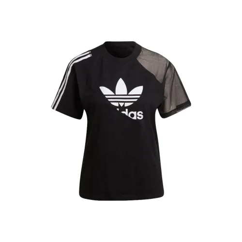 Adidas Originals Drop Shoulder Sleeve T Shirt Women
s Black