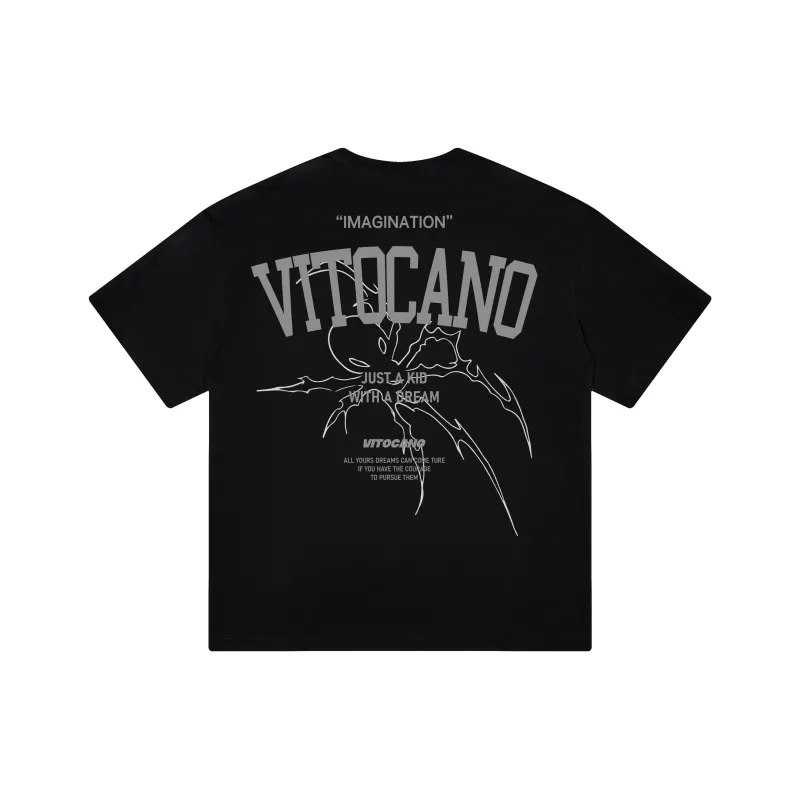 Vitocano Drop Shoulder Sleeve T-Shirt Unisex White-4