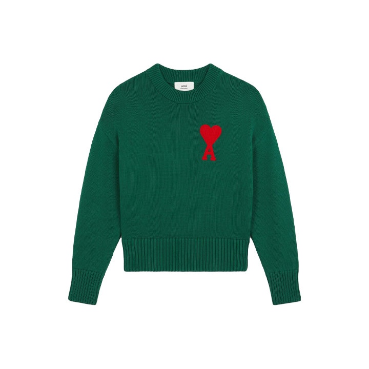 AMIPARIS Big Heart Embroidery Crewneck Sweater 'Green' - POIZON