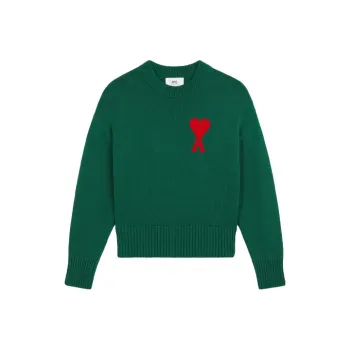 AMIPARIS Big Heart Embroidery Crewneck Sweater 'Green'