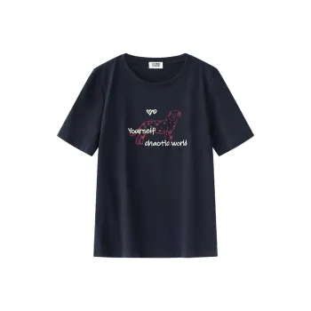 HTMEME T Shirt Women's Navy Blue