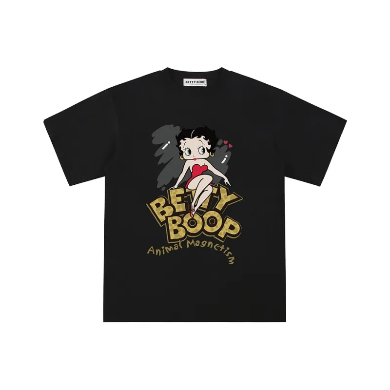 BETTY BOOP Drop Shoulder Sleeve T Shirt Women's-3