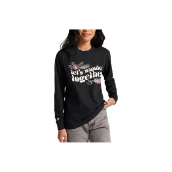 Converse Let's Wander Together Long Sleeve T-Shirt T-Shirt Women's Black