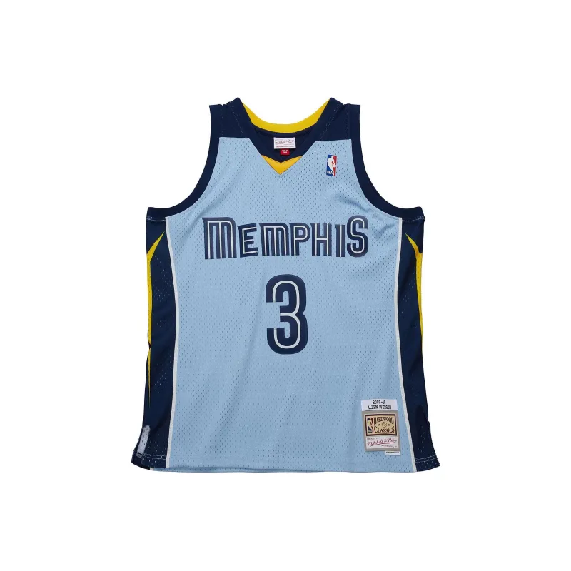 Mitchell & Ness Basketball Jerseys SW Fan Edition Iverson 09 10 Memphis Grizzlies Iverson 3 Size Men's Blue-0