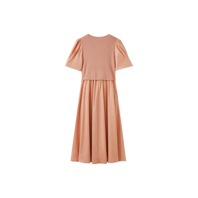 SHUIYUNJIAN Short Sleeved Dress Women's Dusty Pink-1