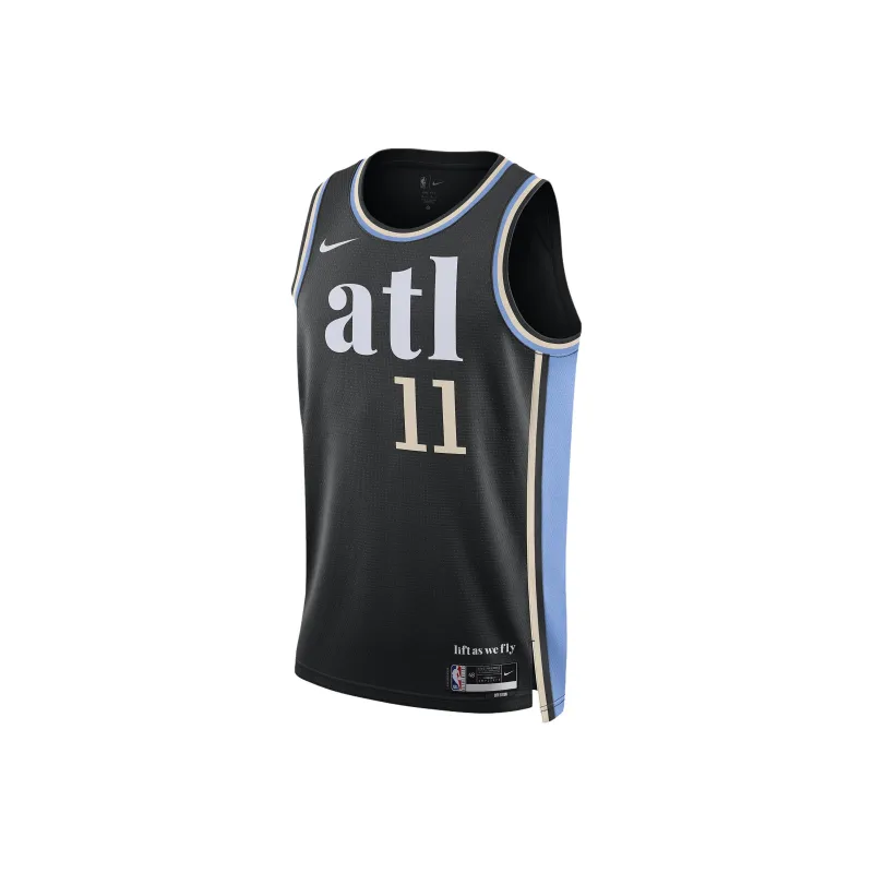 Nike Dri Fit Basketball Jersey City Edition 2023/24 Atlanta Hawks, Trae Young, Size 11 Men's Black-0