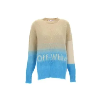 OFF WHITE Helvetia Logo Intarsia Knit Jumper