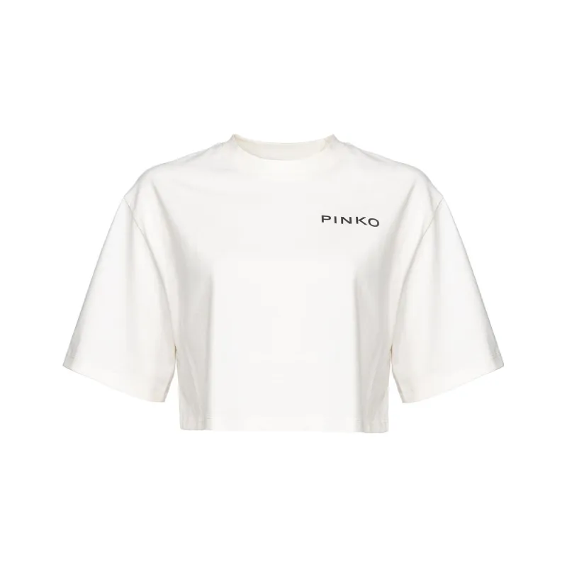 PINKO FW23 Crop Top Pinko Lady T-Shirt Women's White-0