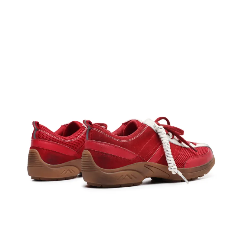 Angelmi Abrasion Resistant Slip Resistant Low Top Casual Shoes Unisex Red-2