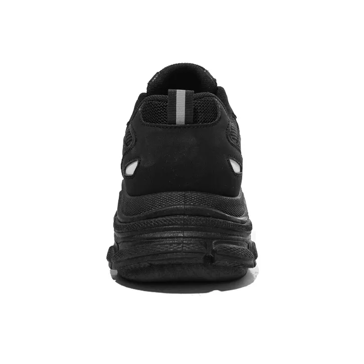 TUOPIN Abrasion Resistant Breathable Low Top Couple, Chunky Sneakers Unisex Black-14