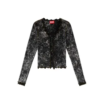 DIESEL T Flux Marbled Buttoned Top