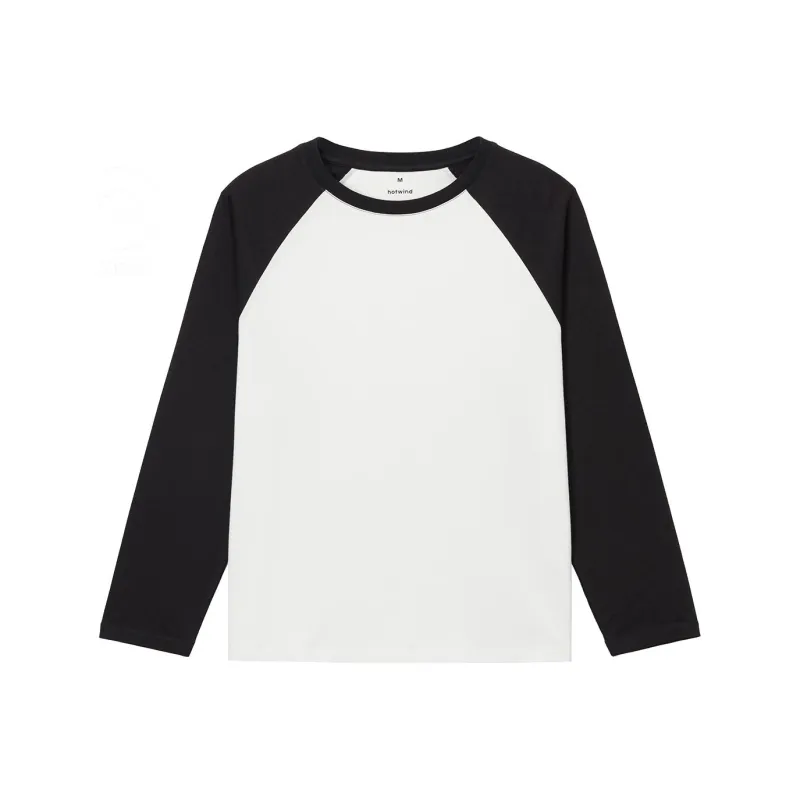 Hotwind Raglan Sleeve T Shirt Women's Black White-0