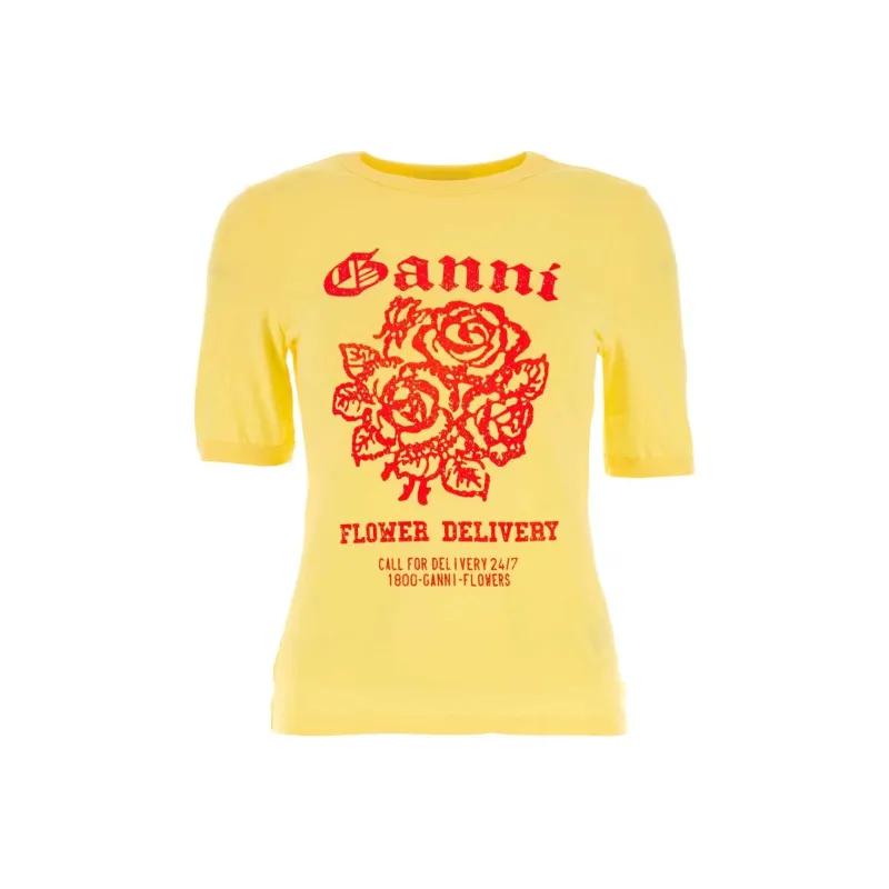 GANNI T Shirts Women's Yellow-0